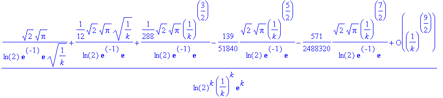 (1/ln(2)*2^(1/2)*Pi^(1/2)/exp(-1)/exp(1)/(1/k)^(1/2...
