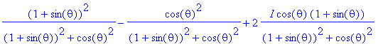 (1+sin(theta))^2/((1+sin(theta))^2+cos(theta)^2)-co...
