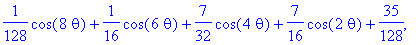 1, 1/2*cos(2*theta)+1/2, 1/8*cos(4*theta)+1/2*cos(2...