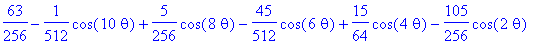 1, 1/2-1/2*cos(2*theta), 3/8+1/8*cos(4*theta)-1/2*c...