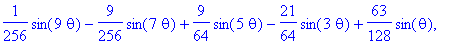 sin(theta), -1/4*sin(3*theta)+3/4*sin(theta), 1/16*...