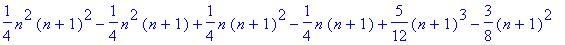 1/4*n^2*(n+1)^2-1/4*n^2*(n+1)+1/4*n*(n+1)^2-1/4*n*(...