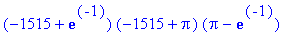 (-1515+exp(-1))*(-1515+pi)*(pi-exp(-1))