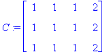 C := matrix([[1, 1, 1, 2], [1, 1, 1, 2], [1, 1, 1, ...