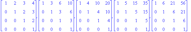matrix([[1, 2, 3, 4], [0, 1, 2, 3], [0, 0, 1, 2], [...