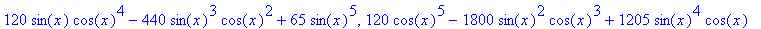 5*sin(x)^4*cos(x), 20*sin(x)^3*cos(x)^2-5*sin(x)^5,...