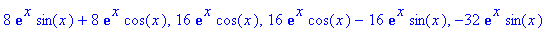 exp(x)*cos(x)-exp(x)*sin(x), -2*exp(x)*sin(x), -2*e...