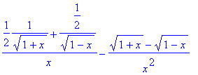 (1/2*1/(sqrt(1+x))+1/2/(1-x)^(1/2))/x-(sqrt(1+x)-sq...