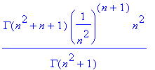 GAMMA(n^2+n+1)*(1/(n^2))^(n+1)/GAMMA(n^2+1)*n^2