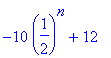-10*(1/2)^n+12
