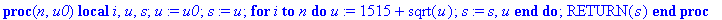 premiers_termes := proc (n, u0) local i, u, s; u :=...