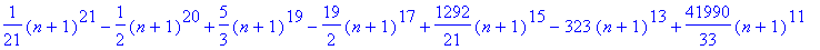 1/21*(n+1)^21-1/2*(n+1)^20+5/3*(n+1)^19-19/2*(n+1)^...