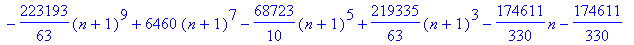 1/21*(n+1)^21-1/2*(n+1)^20+5/3*(n+1)^19-19/2*(n+1)^...