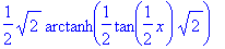 1/2*sqrt(2)*arctanh(1/2*tan(1/2*x)*sqrt(2))