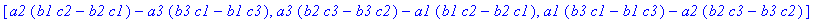 vector([a2*(b1*c2-b2*c1)-a3*(b3*c1-b1*c3), a3*(b2*c...