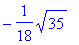 -1/18*sqrt(35)