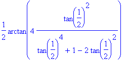 1/2*arctan(4*tan(1/2)^2/(tan(1/2)^4+1-2*tan(1/2)^2)...